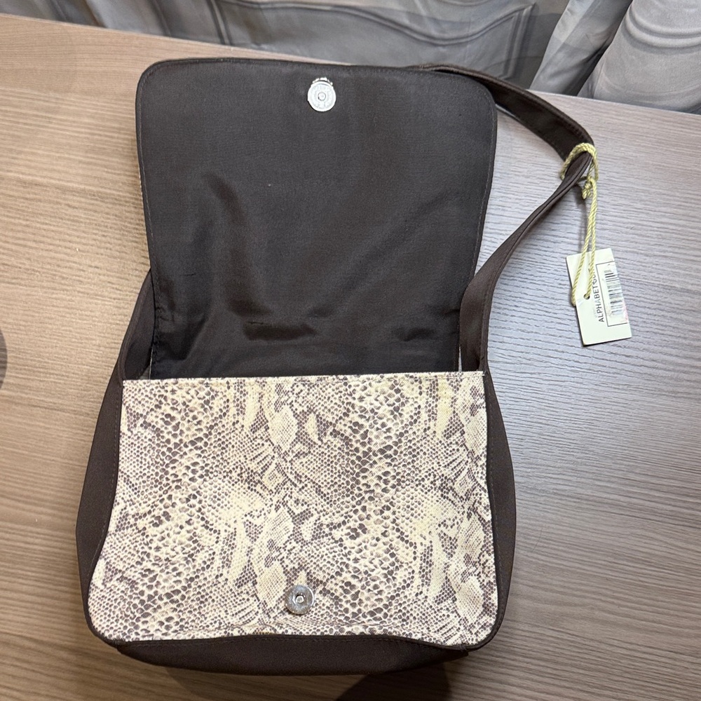 Mondani Cream and Brown Crossbody Bag - Picture 3 of 3